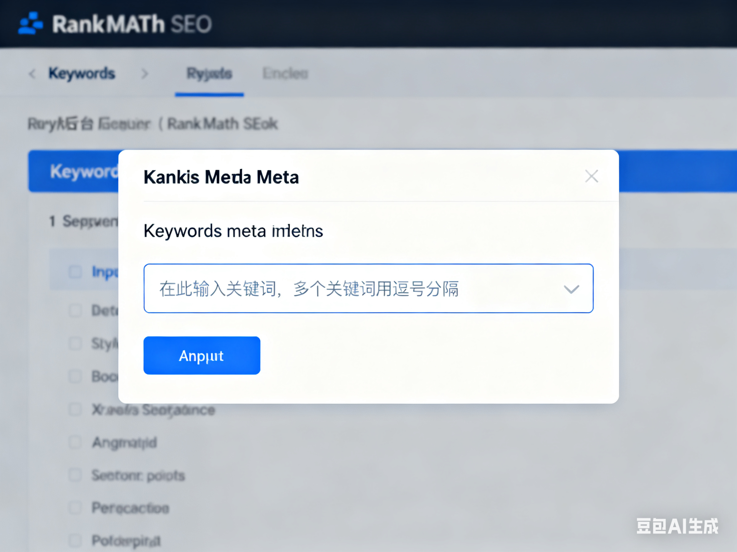 让Rank Math SEO输出关键词keywords meta字段信息