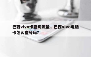 巴西vivo卡查询流量，巴西vivo电话卡怎么查号码？
