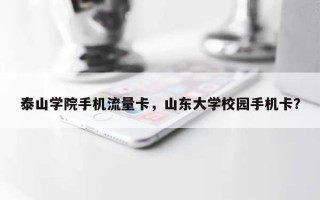 泰山学院手机流量卡，山东大学校园手机卡？